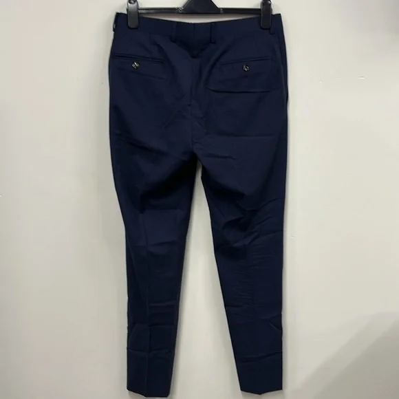 Ted Baket navy blue black Buffalo check wool pants 33R - Picture 4 of 7